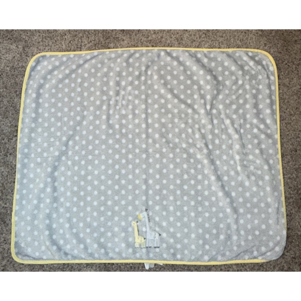Falls Creek Grey White Polka Dot Giraffes Baby‎ Blanket Plush Security